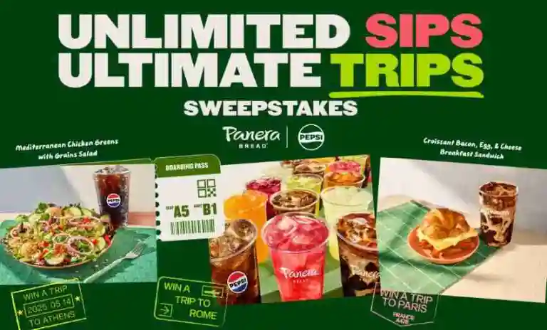 Panera Bread Unlimited Sips, Ultimate Trips Sweepstakes